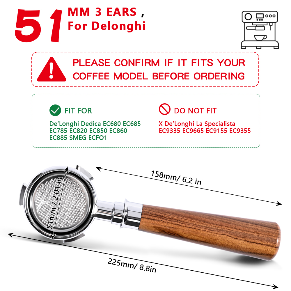 51mm 커피 바텀리스 포터필터 (델롱기 EC680 E - Coffee Equipment 리뷰 및 가격